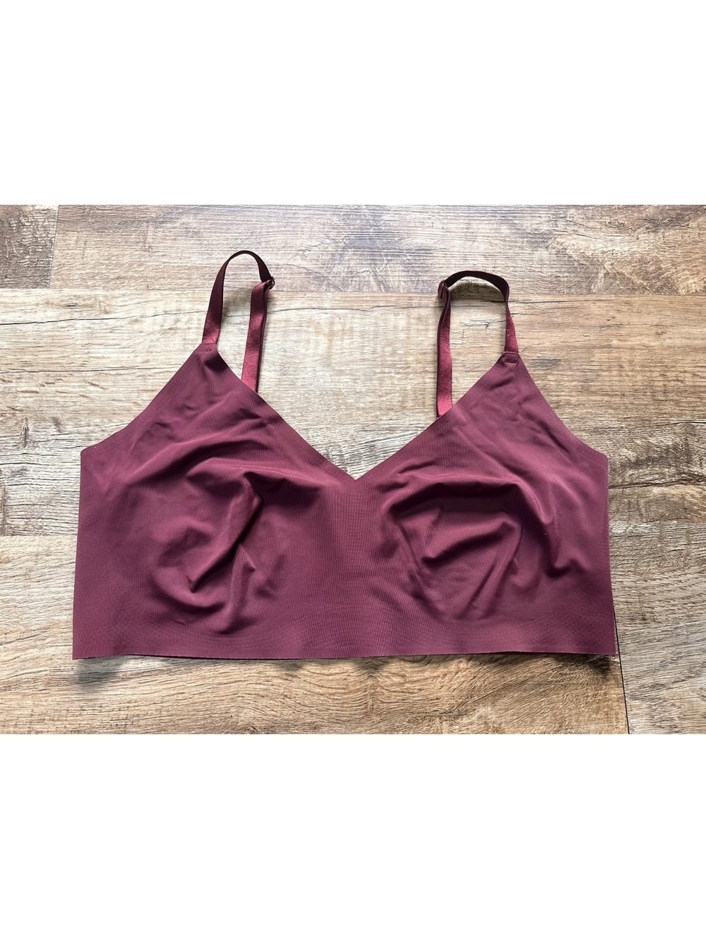 True & Co. Women's XL Burgundy Wireless Bra